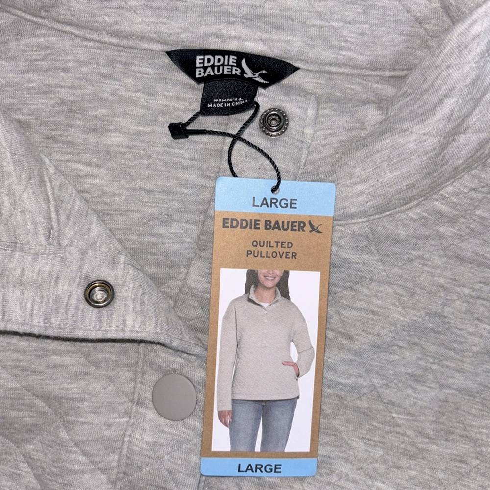 NWT Eddie Bauer Relaxed Fit Quilted Pullover - Picture 8 of 13